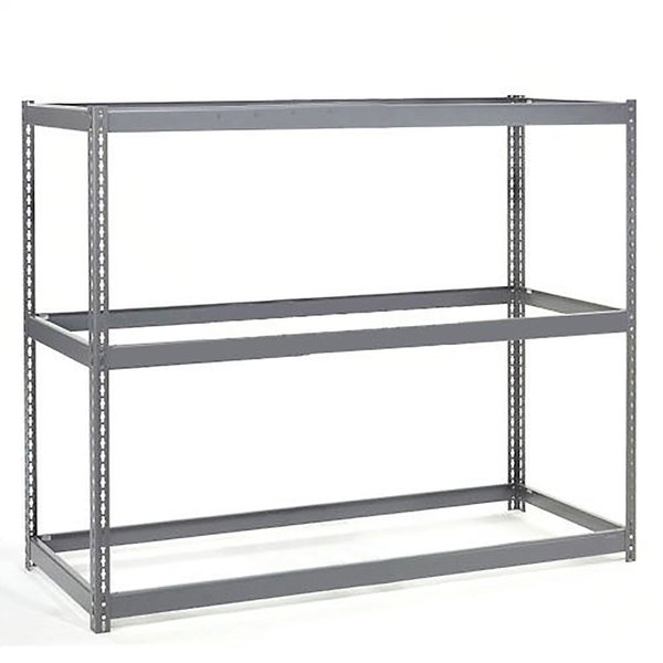 Global Industrial Wide Span Rack 72Wx15Dx60H, 3 Shelves No Deck 900 Lb Cap. Per Level, Gray B2297041